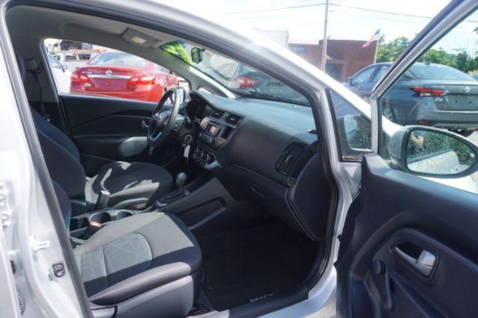 2014 Bright Silver /Black Kia Rio LX (KNADM4A36E6) with an 1.6L L4 DOHC 16V engine, located at 312 Centre Ave, Schuylkill Haven, PA, 17972, (570) 593-5278, 40.638130, -76.177383 - aluminum/alloy wheels - Photo#45