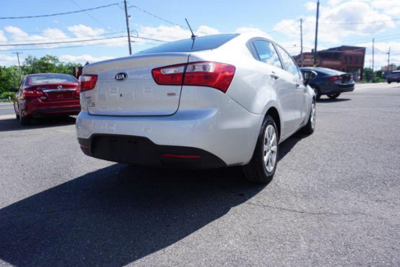 2014 Bright Silver /Black Kia Rio LX (KNADM4A36E6) with an 1.6L L4 DOHC 16V engine, located at 312 Centre Ave, Schuylkill Haven, PA, 17972, (570) 593-5278, 40.638130, -76.177383 - aluminum/alloy wheels - Photo#8