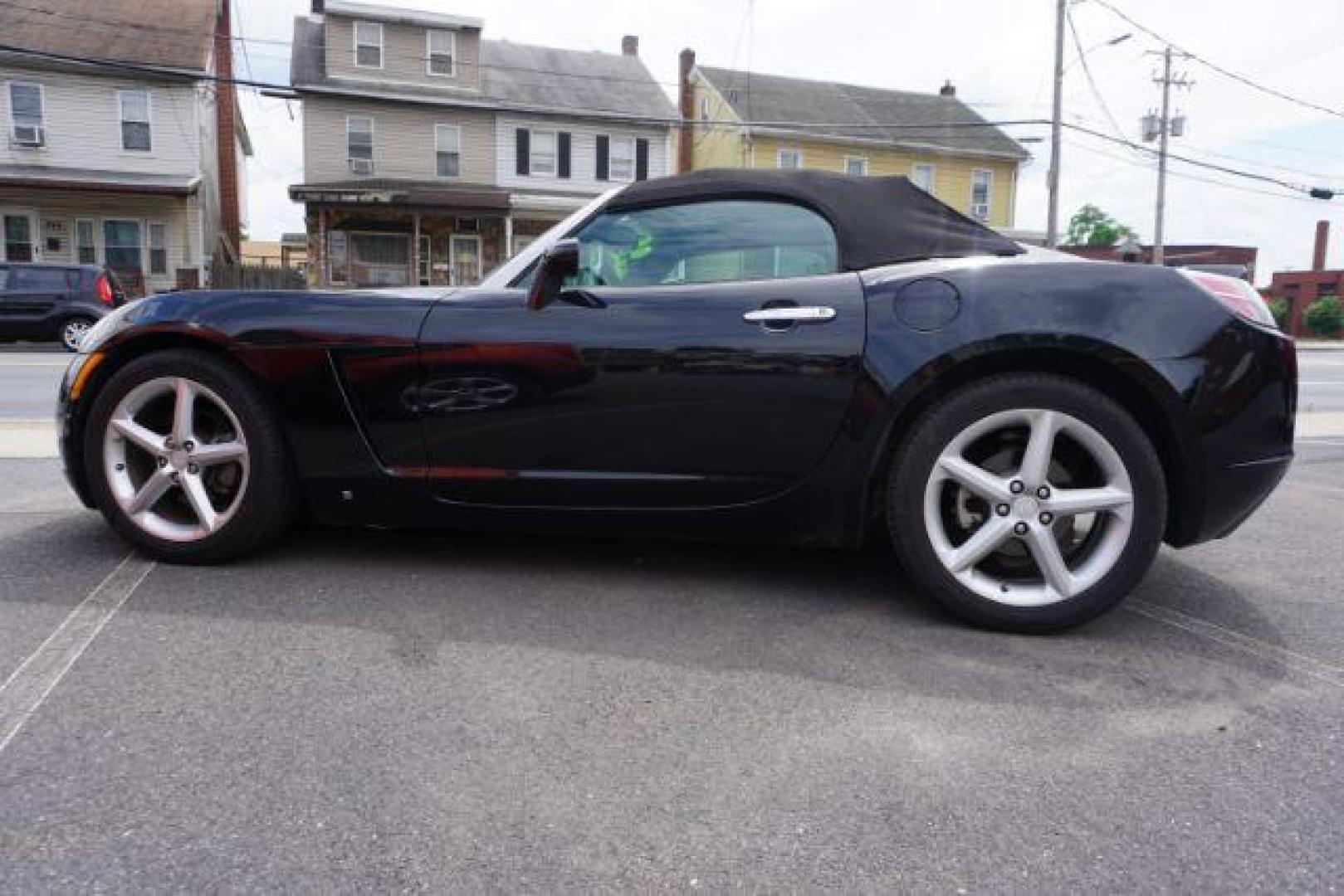 2008 Black Onyx with Black Soft Top /Black Leather Interior Saturn Sky Roadster (1G8MB35B98Y) with an 2.4L L4 DOHC 16V engine, auto transmission, located at 312 Centre Ave, Schuylkill Haven, PA, 17972, (570) 593-5278, 40.638130, -76.177383 - leather - Photo#0