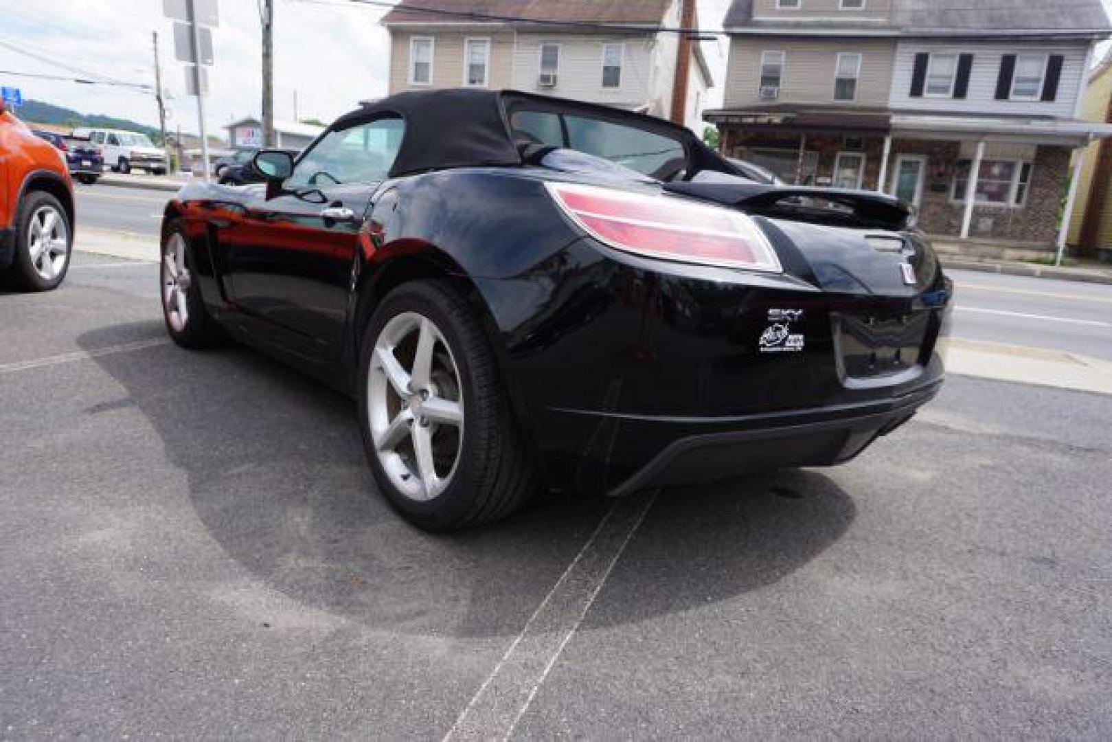 2008 Black Onyx with Black Soft Top /Black Leather Interior Saturn Sky Roadster (1G8MB35B98Y) with an 2.4L L4 DOHC 16V engine, auto transmission, located at 312 Centre Ave, Schuylkill Haven, PA, 17972, (570) 593-5278, 40.638130, -76.177383 - leather - Photo#1