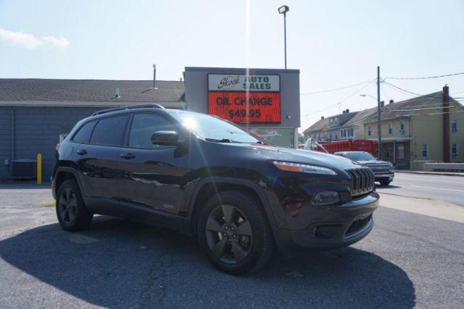 2016 Brilliant Black Crystal Pearl Coat /Black/Light Frost Beige, premium cloth Jeep Cherokee Latitude 4WD (1C4PJMCB2GW) with an 2.4L L4 DOHC 16V engine, 9-Speed Automatic transmission, located at 312 Centre Ave, Schuylkill Haven, PA, 17972, (570) 593-5278, 40.638130, -76.177383 - blind spot monitor, heated front seats, heated exterior mirrors, power drivers seat, power liftgate, power sunroof, rear parking sensors, universal garage door opener - Photo#0