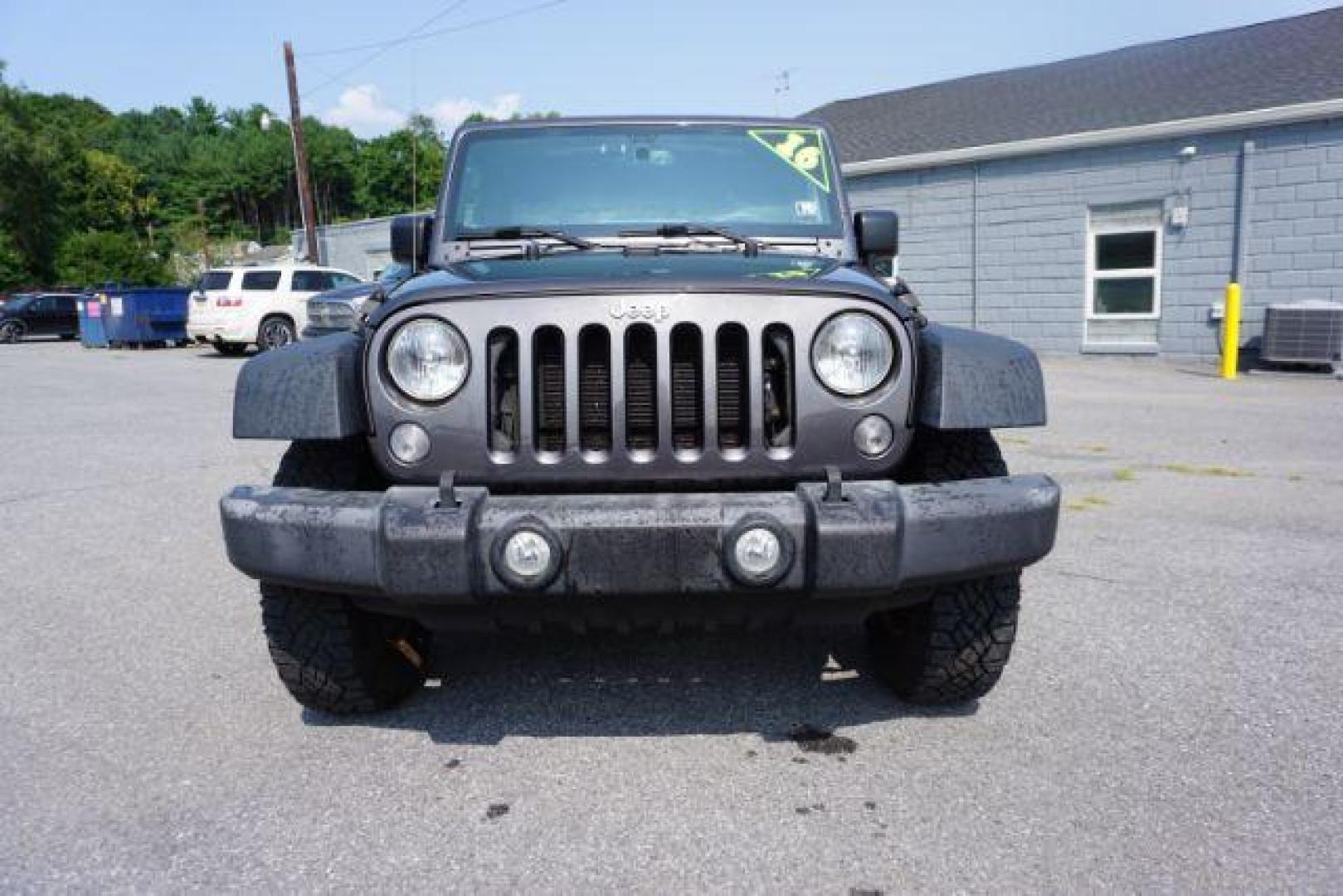 2016 Granite Crystal Metallic Clear Coat /Black, cloth Jeep Wrangler Unlimited Sport 4WD (1C4BJWDG5GL) with an 3.6L V6 DOHC 24V FFV engine, located at 312 Centre Ave, Schuylkill Haven, PA, 17972, (570) 593-5278, 40.638130, -76.177383 - Hard Top, Locking limited slip differential, Bluetooth connection - Photo#2