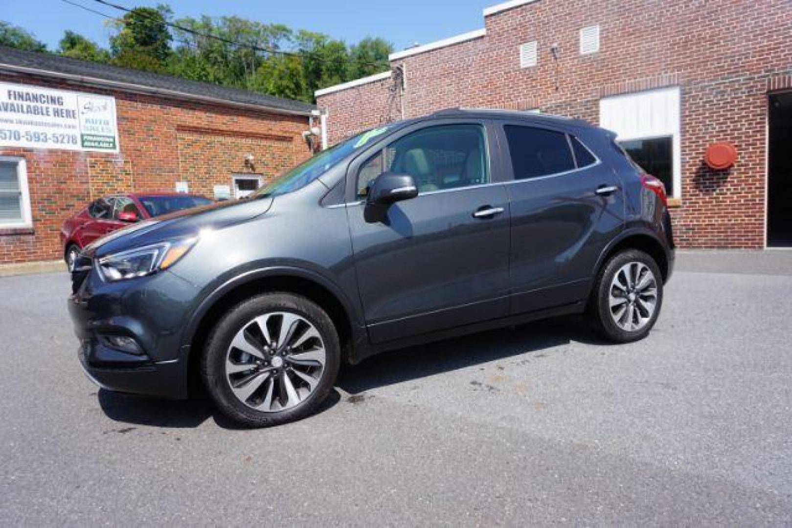 2018 Graphite Gray Metallic/Black Carbon Metallic /Shale Seats w/Ebony Accents, leather Buick Encore Essence AWD (KL4CJGSB1JB) with an 1.4L L4 DOHC 16V TURBO engine, 6-Speed Automatic transmission, located at 312 Centre Ave, Schuylkill Haven, PA, 17972, (570) 593-5278, 40.638130, -76.177383 - luggage rack - Photo#0