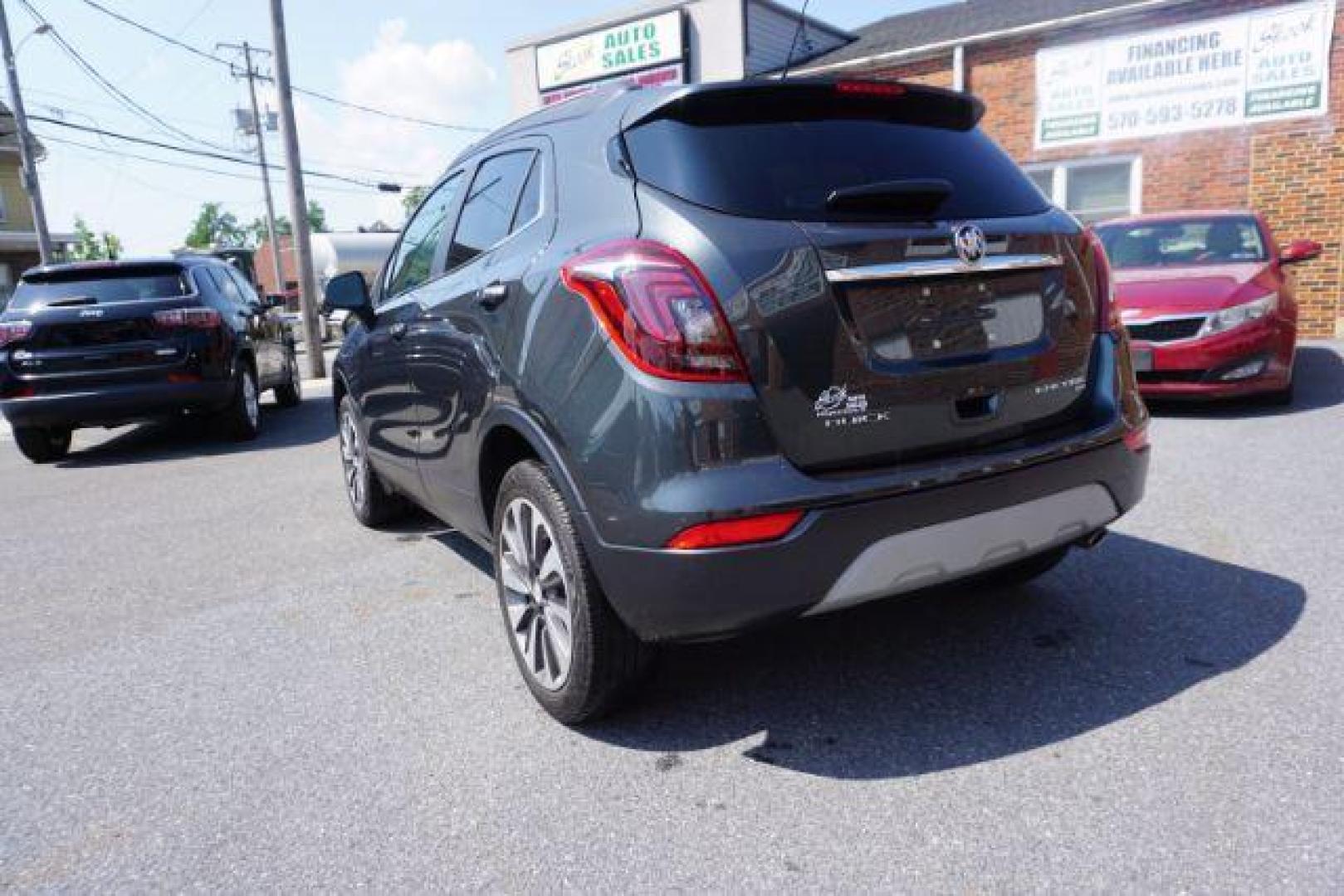 2018 Graphite Gray Metallic/Black Carbon Metallic /Shale Seats w/Ebony Accents, leather Buick Encore Essence AWD (KL4CJGSB1JB) with an 1.4L L4 DOHC 16V TURBO engine, 6-Speed Automatic transmission, located at 312 Centre Ave, Schuylkill Haven, PA, 17972, (570) 593-5278, 40.638130, -76.177383 - luggage rack - Photo#18