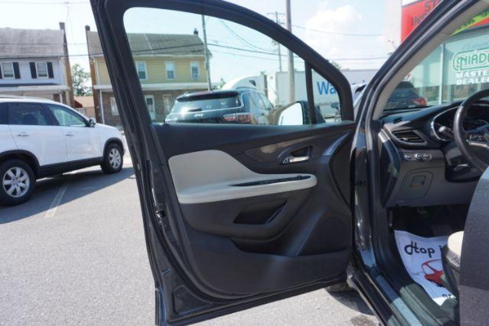 2018 Graphite Gray Metallic/Black Carbon Metallic /Shale Seats w/Ebony Accents, leather Buick Encore Essence AWD (KL4CJGSB1JB) with an 1.4L L4 DOHC 16V TURBO engine, 6-Speed Automatic transmission, located at 312 Centre Ave, Schuylkill Haven, PA, 17972, (570) 593-5278, 40.638130, -76.177383 - luggage rack - Photo#21