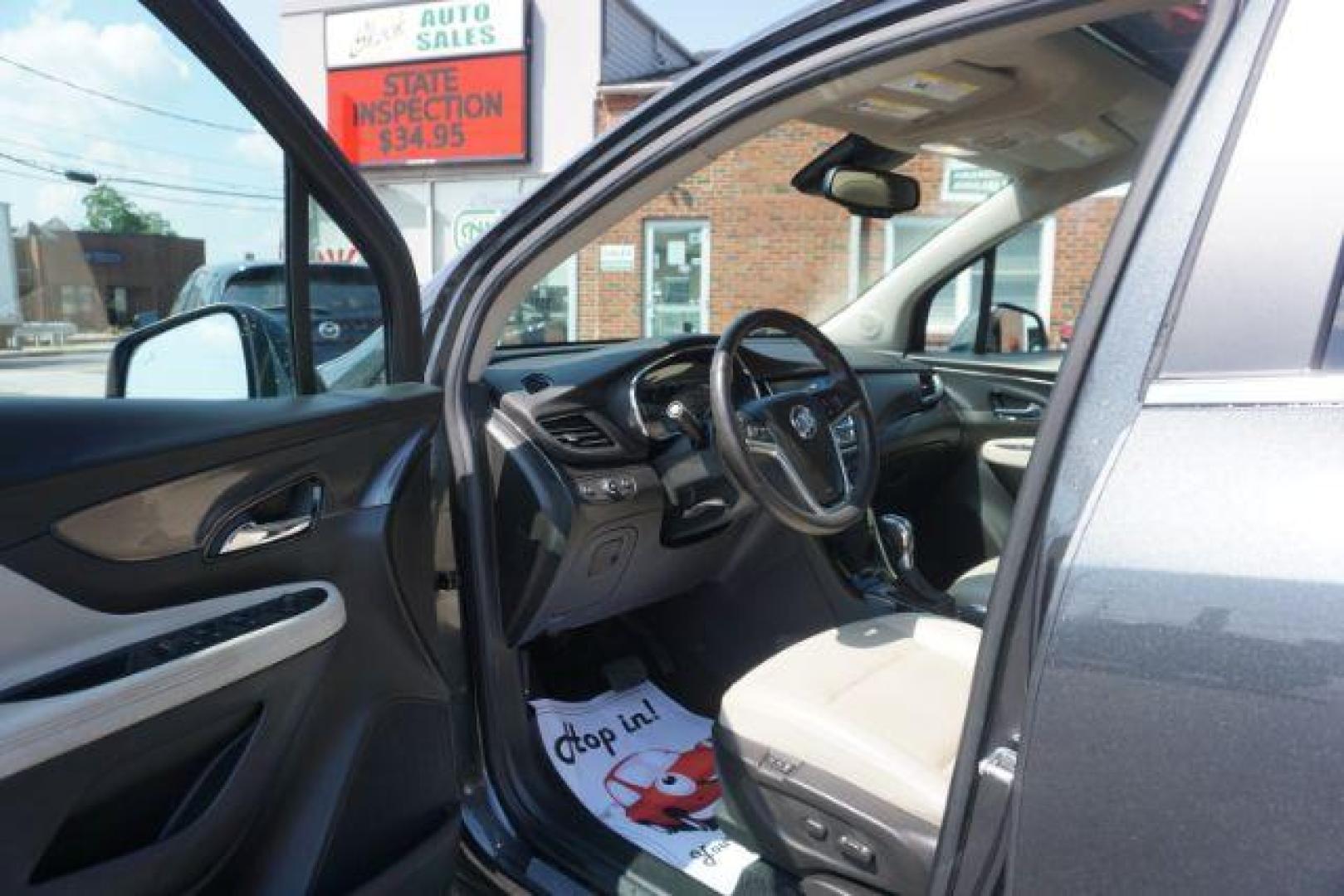 2018 Graphite Gray Metallic/Black Carbon Metallic /Shale Seats w/Ebony Accents, leather Buick Encore Essence AWD (KL4CJGSB1JB) with an 1.4L L4 DOHC 16V TURBO engine, 6-Speed Automatic transmission, located at 312 Centre Ave, Schuylkill Haven, PA, 17972, (570) 593-5278, 40.638130, -76.177383 - luggage rack - Photo#22