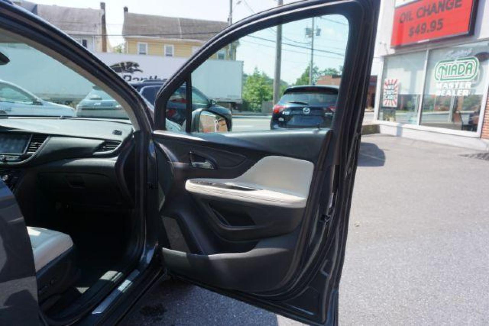 2018 Graphite Gray Metallic/Black Carbon Metallic /Shale Seats w/Ebony Accents, leather Buick Encore Essence AWD (KL4CJGSB1JB) with an 1.4L L4 DOHC 16V TURBO engine, 6-Speed Automatic transmission, located at 312 Centre Ave, Schuylkill Haven, PA, 17972, (570) 593-5278, 40.638130, -76.177383 - luggage rack - Photo#51