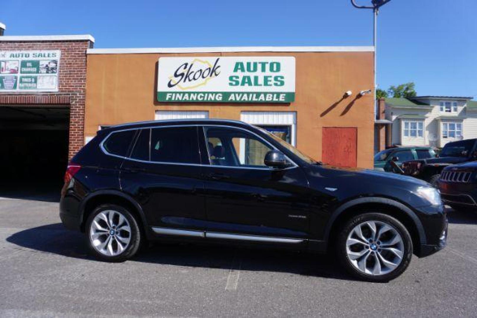 2016 Black Sapphire Metallic /Beige SensaTec, leatherette BMW X3 xDrive28i (5UXWX9C53G0) with an 2.0L L4 DOHC 16V engine, 8-Speed Automatic transmission, located at 312 Centre Ave, Schuylkill Haven, PA, 17972, (570) 593-5278, 40.638130, -76.177383 - adaptive cruise control, blind spot monitor, collision avoidance system, driver assist plus pkg, HID headlamps, lane departure warning, M Sport Pkg - Photo#17