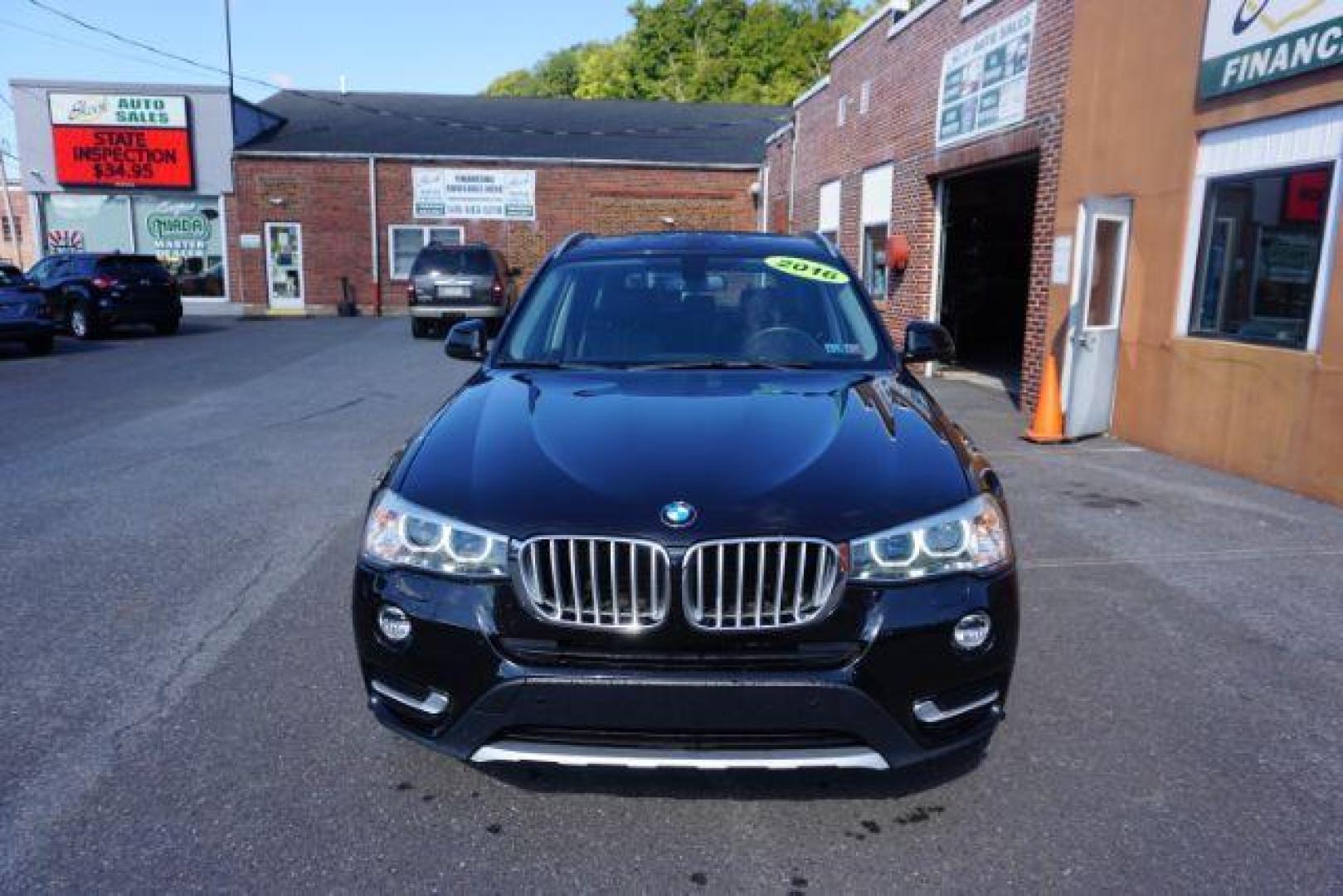 2016 Black Sapphire Metallic /Beige SensaTec, leatherette BMW X3 xDrive28i (5UXWX9C53G0) with an 2.0L L4 DOHC 16V engine, 8-Speed Automatic transmission, located at 312 Centre Ave, Schuylkill Haven, PA, 17972, (570) 593-5278, 40.638130, -76.177383 - adaptive cruise control, blind spot monitor, collision avoidance system, driver assist plus pkg, HID headlamps, lane departure warning, M Sport Pkg - Photo#3