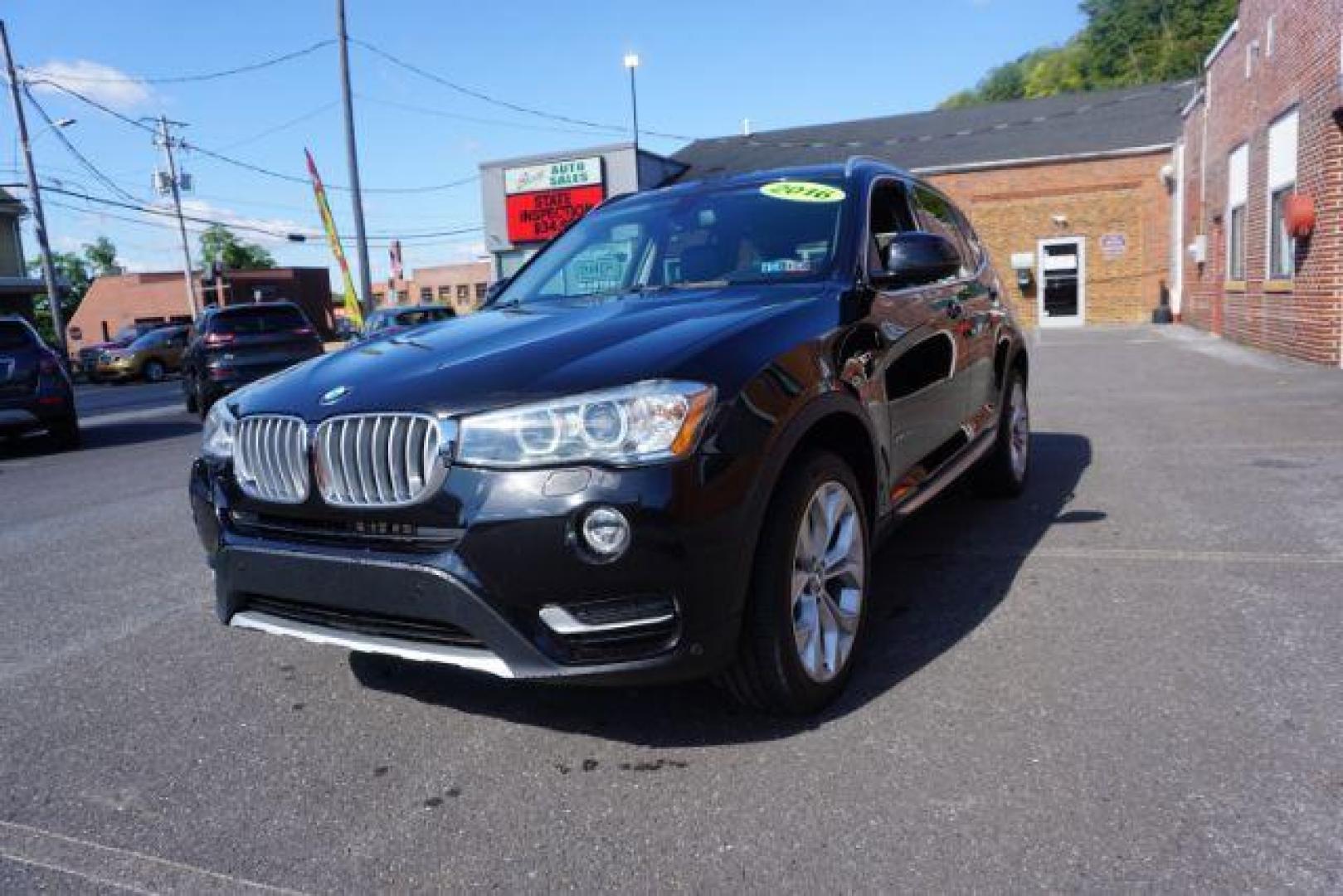 2016 Black Sapphire Metallic /Beige SensaTec, leatherette BMW X3 xDrive28i (5UXWX9C53G0) with an 2.0L L4 DOHC 16V engine, 8-Speed Automatic transmission, located at 312 Centre Ave, Schuylkill Haven, PA, 17972, (570) 593-5278, 40.638130, -76.177383 - adaptive cruise control, blind spot monitor, collision avoidance system, driver assist plus pkg, HID headlamps, lane departure warning, M Sport Pkg - Photo#4