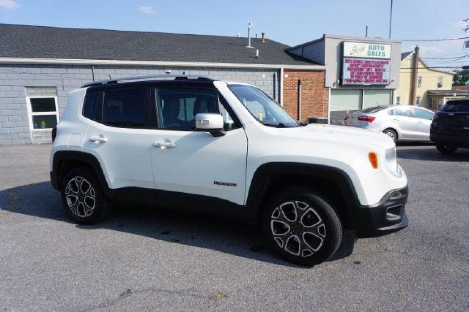 2017 Alpine White /Black, leather Jeep Renegade Limited 4WD (ZACCJBDB1HP) with an 2.4L L4 DOHC 16V engine, 9-Speed Automatic transmission, located at 312 Centre Ave, Schuylkill Haven, PA, 17972, (570) 593-5278, 40.638130, -76.177383 - Photo#0