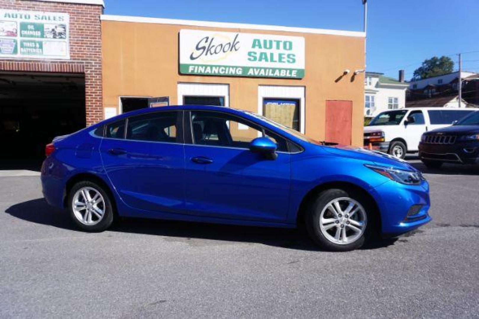 2017 Arctic Blue Metallic /Dark Atmosphere/Medium Atmosphere, cloth Chevrolet Cruze LT Auto (1G1BE5SM4H7) with an 1.4L L4 DOHC 16V TURBO engine, 6-Speed Automatic transmission, located at 312 Centre Ave, Schuylkill Haven, PA, 17972, (570) 593-5278, 40.638130, -76.177383 - heated front seats, passive keyless entry, power drivers seat, remote engine starter - Photo#0