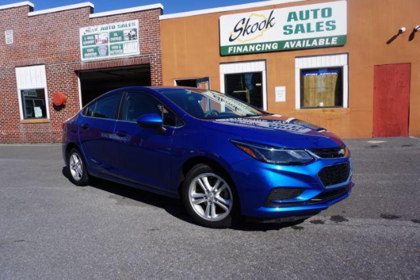 2017 Arctic Blue Metallic /Dark Atmosphere/Medium Atmosphere, cloth Chevrolet Cruze LT Auto (1G1BE5SM4H7) with an 1.4L L4 DOHC 16V TURBO engine, 6-Speed Automatic transmission, located at 312 Centre Ave, Schuylkill Haven, PA, 17972, (570) 593-5278, 40.638130, -76.177383 - heated front seats, passive keyless entry, power drivers seat, remote engine starter - Photo#1