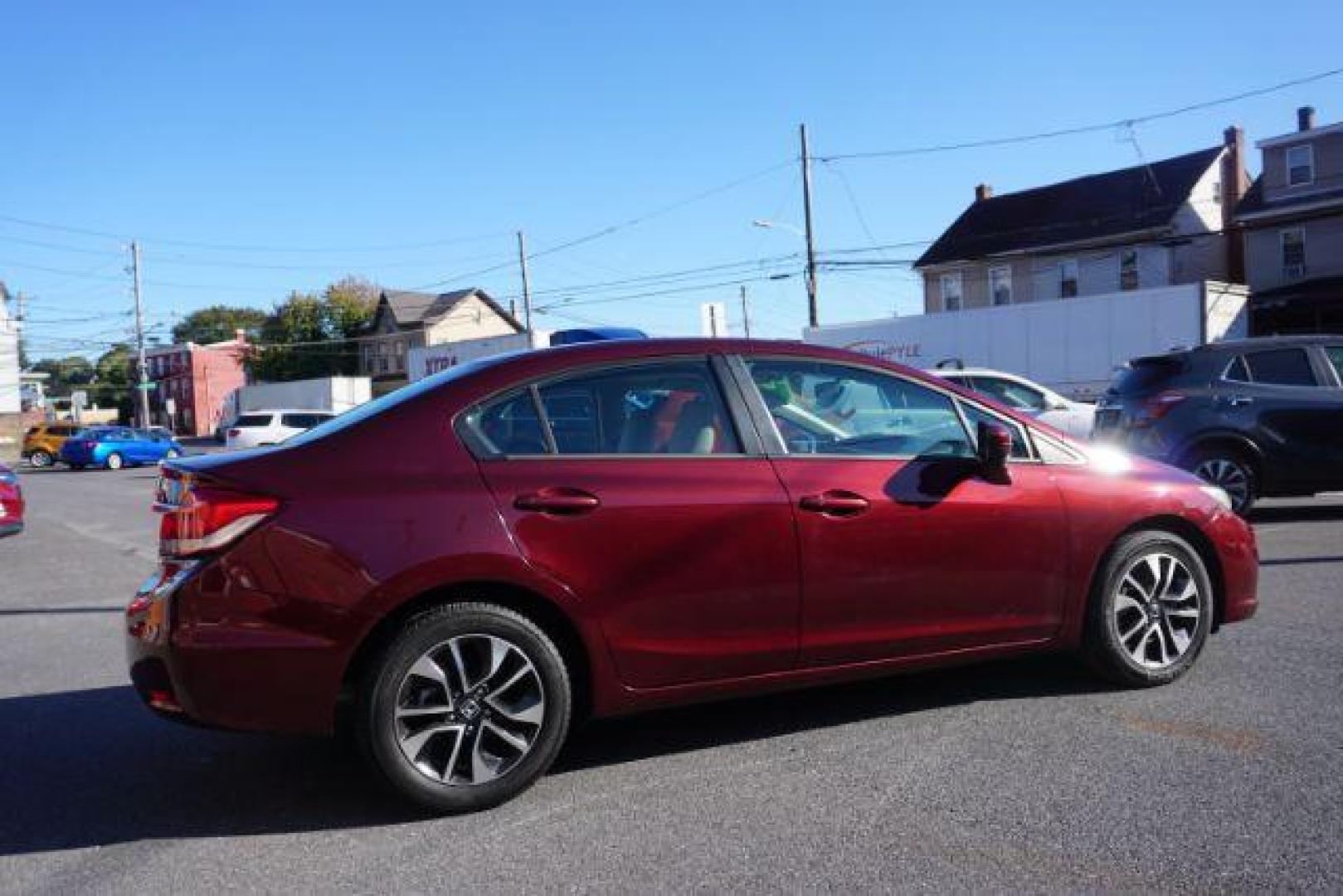 2015 Crimson Pearl /Beige, cloth Honda Civic EX Sedan CVT (19XFB2F8XFE) with an 1.8L L4 SOHC 16V engine, Continuously Variable Transmission transmission, located at 312 Centre Ave, Schuylkill Haven, PA, 17972, (570) 593-5278, 40.638130, -76.177383 - Photo#9