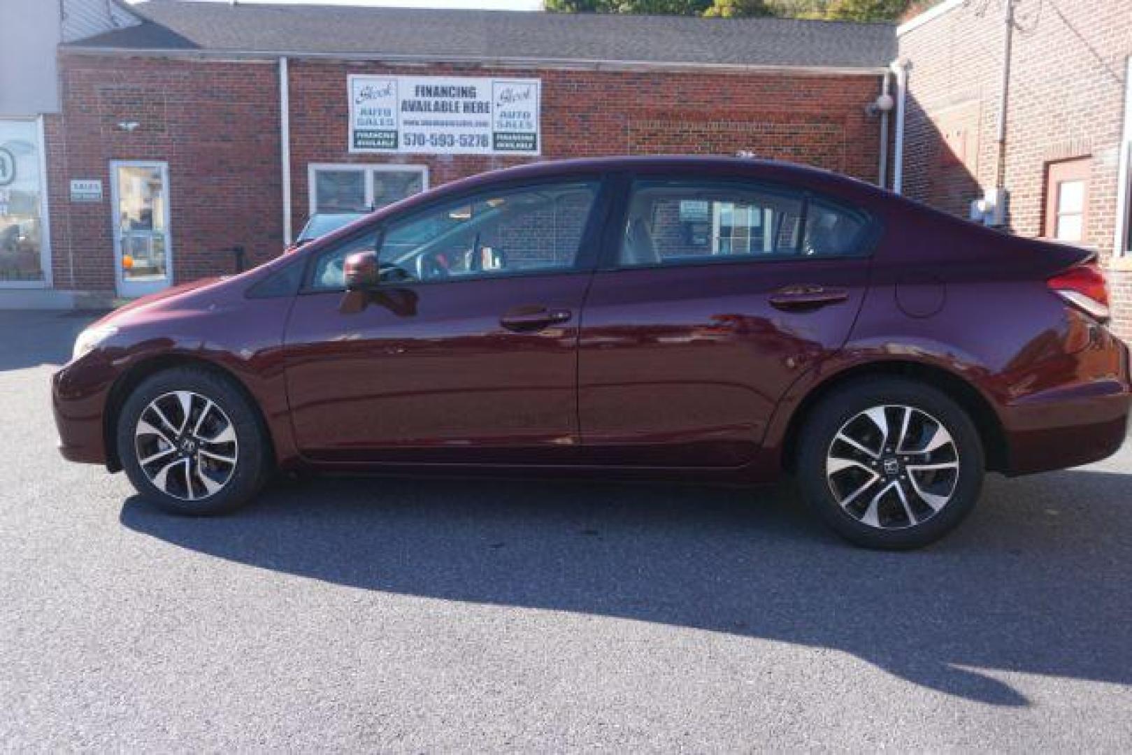 2015 Crimson Pearl /Beige, cloth Honda Civic EX Sedan CVT (19XFB2F8XFE) with an 1.8L L4 SOHC 16V engine, Continuously Variable Transmission transmission, located at 312 Centre Ave, Schuylkill Haven, PA, 17972, (570) 593-5278, 40.638130, -76.177383 - Photo#16