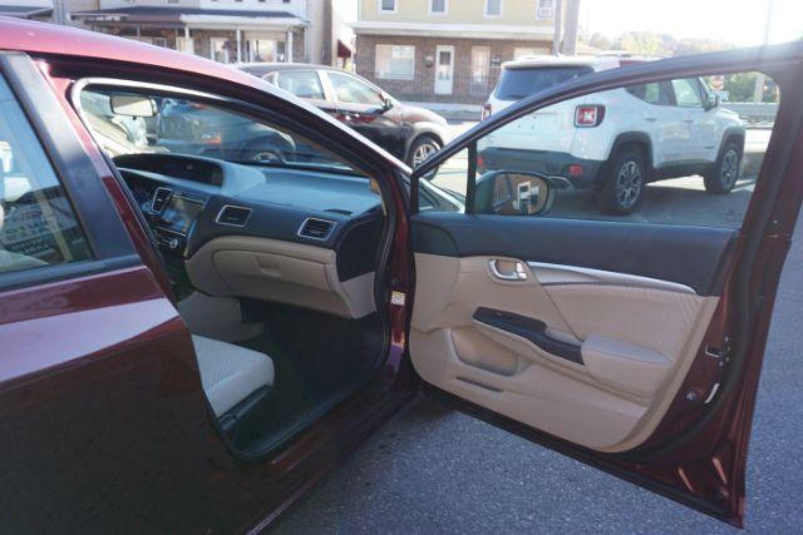 2015 Crimson Pearl /Beige, cloth Honda Civic EX Sedan CVT (19XFB2F8XFE) with an 1.8L L4 SOHC 16V engine, Continuously Variable Transmission transmission, located at 312 Centre Ave, Schuylkill Haven, PA, 17972, (570) 593-5278, 40.638130, -76.177383 - Photo#46