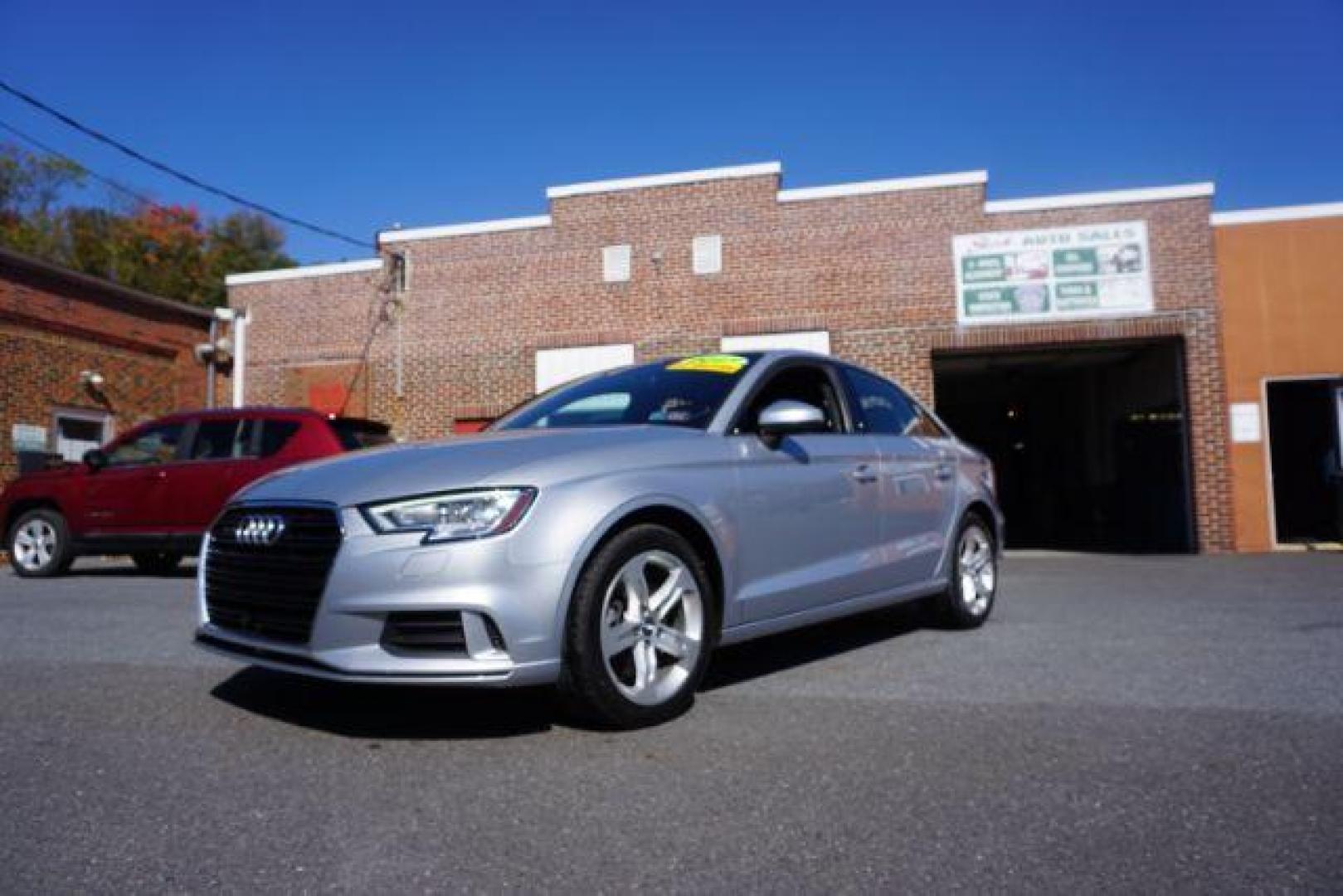 2017 Florett Silver Metallic /Black, leather Audi A3 2.0 TFSI Premium (WAUB8GFF5H1) with an 2.0L L4 DOHC 16V engine, 6-Speed Automatic transmission, located at 312 Centre Ave, Schuylkill Haven, PA, 17972, (570) 593-5278, 40.638130, -76.177383 - Photo#1