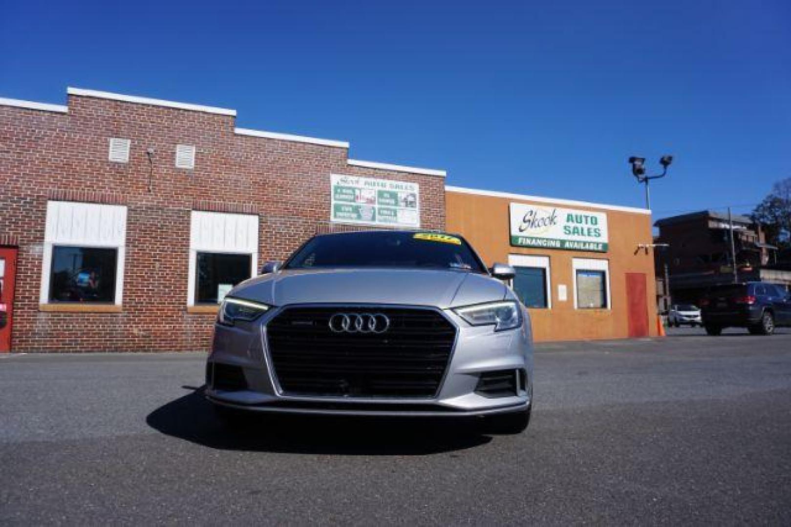 2017 Florett Silver Metallic /Black, leather Audi A3 2.0 TFSI Premium (WAUB8GFF5H1) with an 2.0L L4 DOHC 16V engine, 6-Speed Automatic transmission, located at 312 Centre Ave, Schuylkill Haven, PA, 17972, (570) 593-5278, 40.638130, -76.177383 - Photo#2