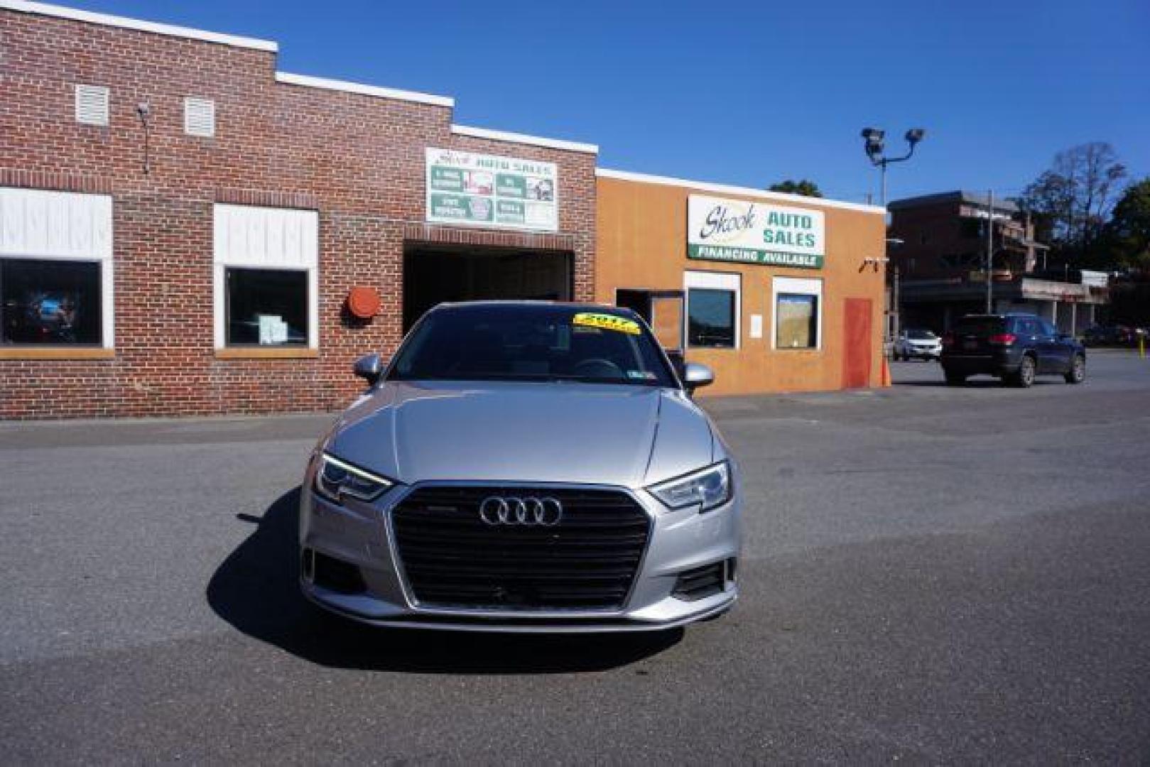 2017 Florett Silver Metallic /Black, leather Audi A3 2.0 TFSI Premium (WAUB8GFF5H1) with an 2.0L L4 DOHC 16V engine, 6-Speed Automatic transmission, located at 312 Centre Ave, Schuylkill Haven, PA, 17972, (570) 593-5278, 40.638130, -76.177383 - Photo#3