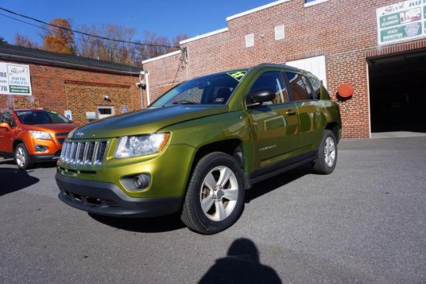 2012 Green lime Jeep Compass Latitude 4WD (1C4NJDEB9CD) with an 2.4L L4 DOHC 16V engine, Continuously Variable Transmission transmission, located at 312 Centre Ave, Schuylkill Haven, PA, 17972, (570) 593-5278, 40.638130, -76.177383 - Photo#1