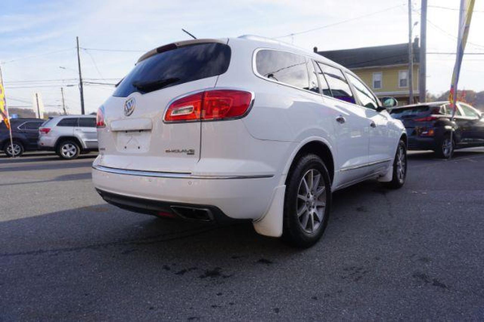 2017 Summit White /Ebony Seats w/Ebony Interior Accents, leather Buick Enclave Leather AWD (5GAKVBKD5HJ) with an 3.6L V6 DOHC 24V engine, 6-Speed Automatic Overdrive transmission, located at 312 Centre Ave, Schuylkill Haven, PA, 17972, (570) 593-5278, 40.638130, -76.177383 - collision avoidance system, lane departure warning, luggage rack, navigation system, power sunroof, towing pkg - Photo#10