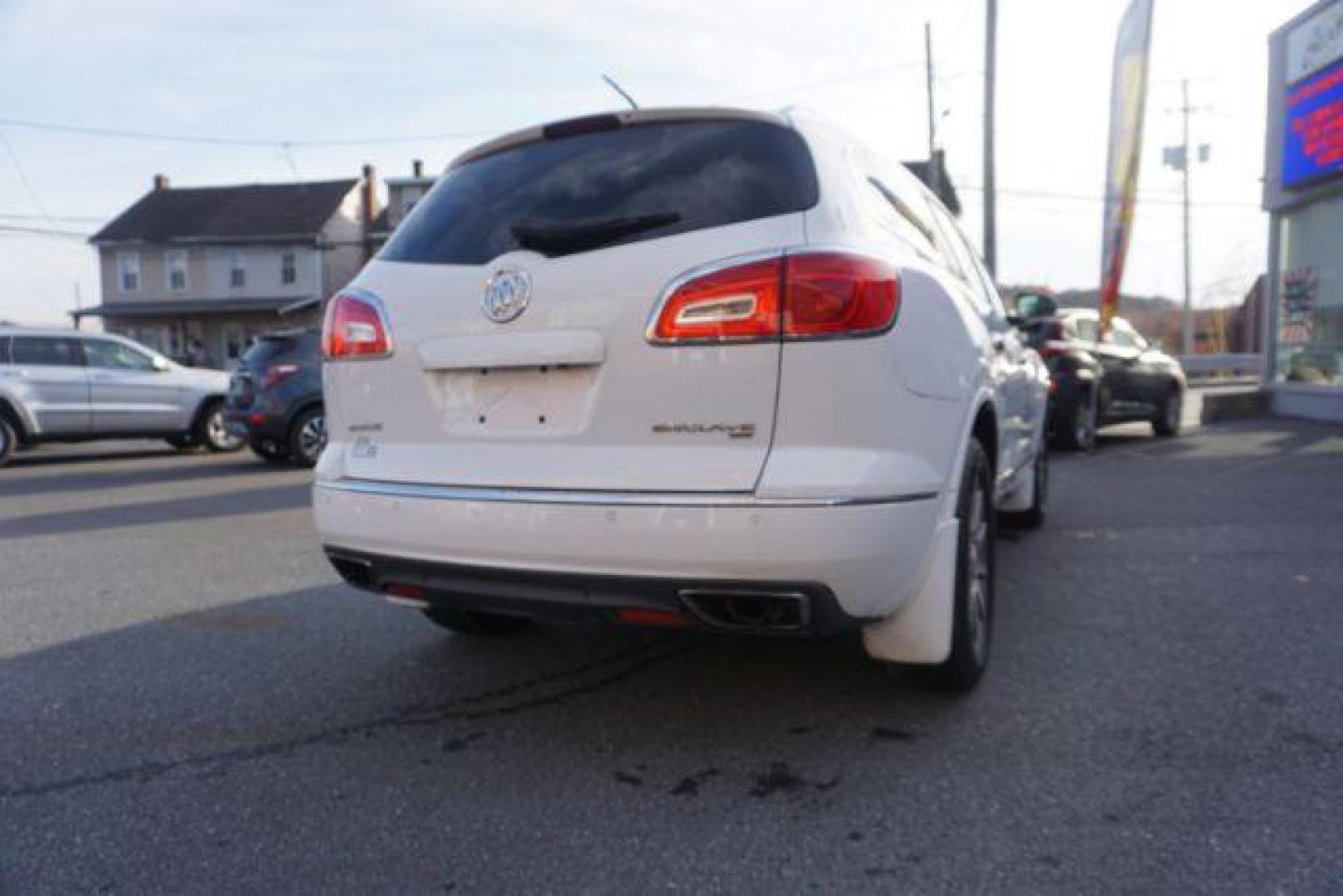 2017 Summit White /Ebony Seats w/Ebony Interior Accents, leather Buick Enclave Leather AWD (5GAKVBKD5HJ) with an 3.6L V6 DOHC 24V engine, 6-Speed Automatic Overdrive transmission, located at 312 Centre Ave, Schuylkill Haven, PA, 17972, (570) 593-5278, 40.638130, -76.177383 - collision avoidance system, lane departure warning, luggage rack, navigation system, power sunroof, towing pkg - Photo#11