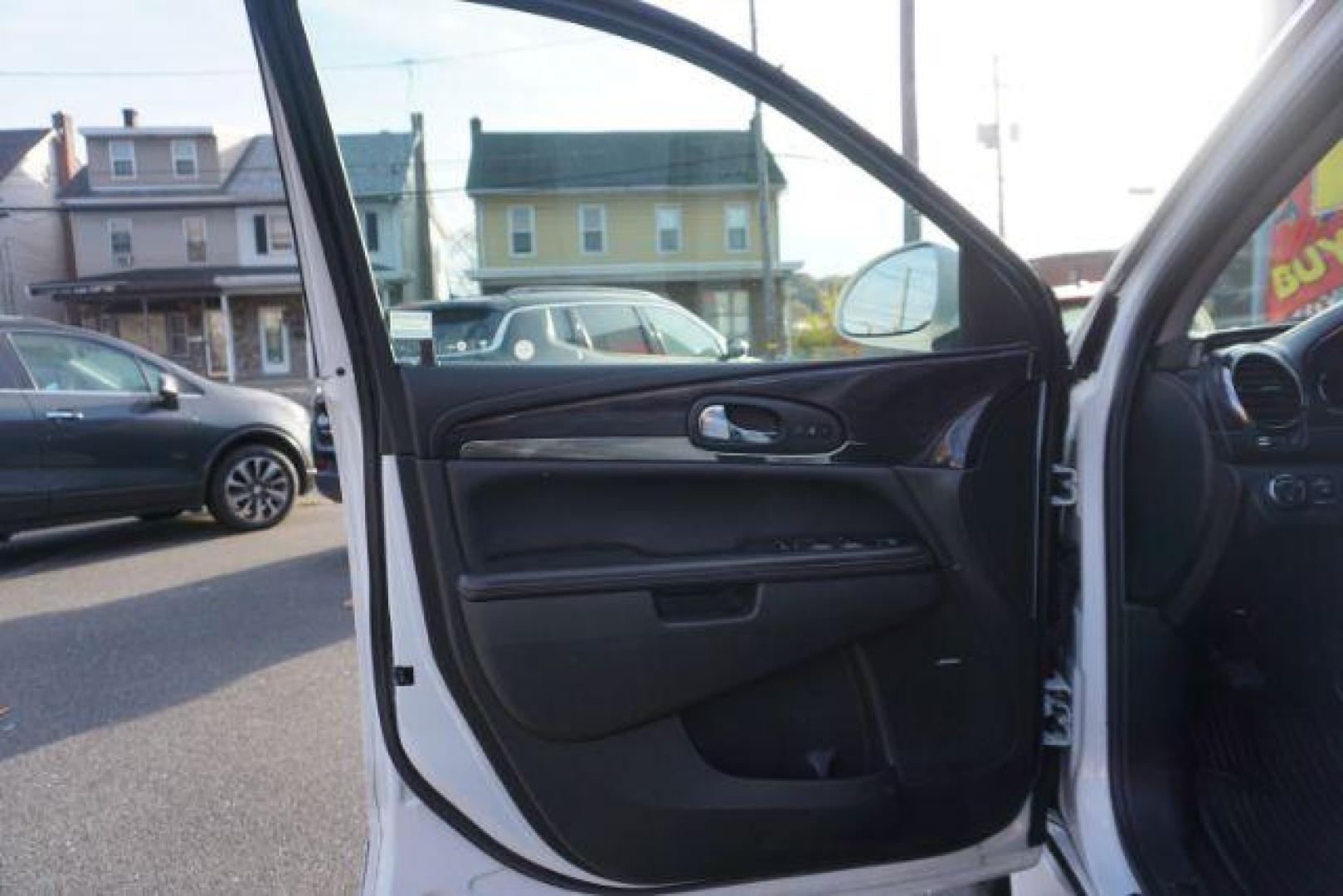 2017 Summit White /Ebony Seats w/Ebony Interior Accents, leather Buick Enclave Leather AWD (5GAKVBKD5HJ) with an 3.6L V6 DOHC 24V engine, 6-Speed Automatic Overdrive transmission, located at 312 Centre Ave, Schuylkill Haven, PA, 17972, (570) 593-5278, 40.638130, -76.177383 - collision avoidance system, lane departure warning, luggage rack, navigation system, power sunroof, towing pkg - Photo#19