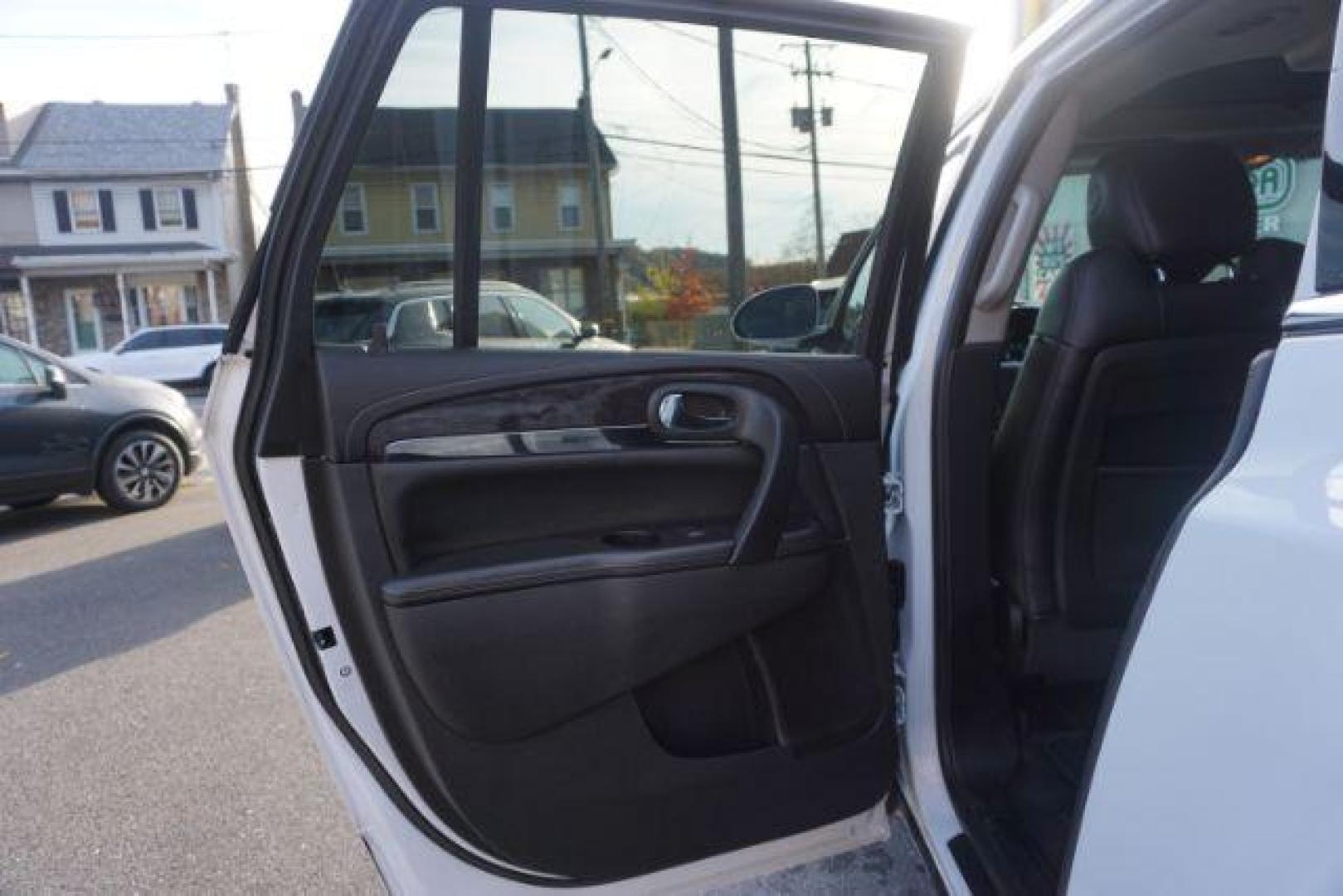 2017 Summit White /Ebony Seats w/Ebony Interior Accents, leather Buick Enclave Leather AWD (5GAKVBKD5HJ) with an 3.6L V6 DOHC 24V engine, 6-Speed Automatic Overdrive transmission, located at 312 Centre Ave, Schuylkill Haven, PA, 17972, (570) 593-5278, 40.638130, -76.177383 - collision avoidance system, lane departure warning, luggage rack, navigation system, power sunroof, towing pkg - Photo#31