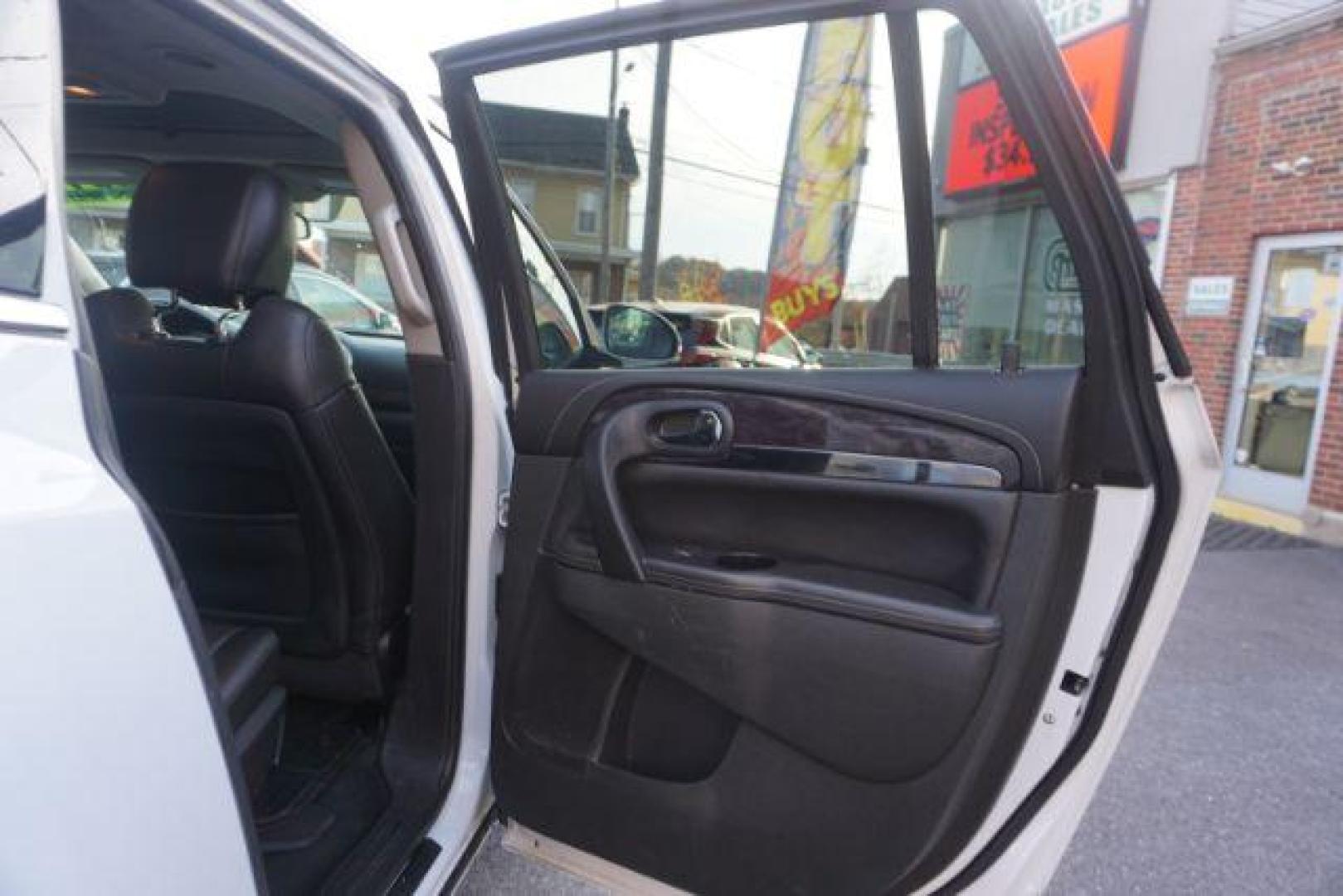 2017 Summit White /Ebony Seats w/Ebony Interior Accents, leather Buick Enclave Leather AWD (5GAKVBKD5HJ) with an 3.6L V6 DOHC 24V engine, 6-Speed Automatic Overdrive transmission, located at 312 Centre Ave, Schuylkill Haven, PA, 17972, (570) 593-5278, 40.638130, -76.177383 - collision avoidance system, lane departure warning, luggage rack, navigation system, power sunroof, towing pkg - Photo#46