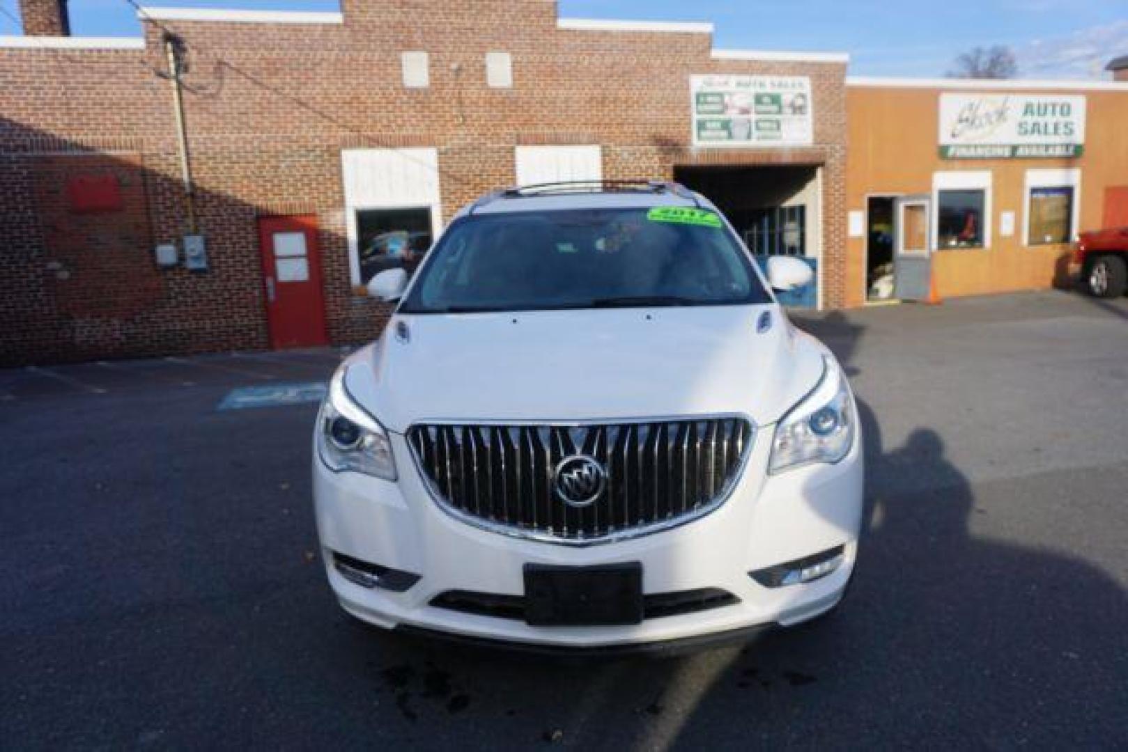 2017 Summit White /Ebony Seats w/Ebony Interior Accents, leather Buick Enclave Leather AWD (5GAKVBKD5HJ) with an 3.6L V6 DOHC 24V engine, 6-Speed Automatic Overdrive transmission, located at 312 Centre Ave, Schuylkill Haven, PA, 17972, (570) 593-5278, 40.638130, -76.177383 - collision avoidance system, lane departure warning, luggage rack, navigation system, power sunroof, towing pkg - Photo#4