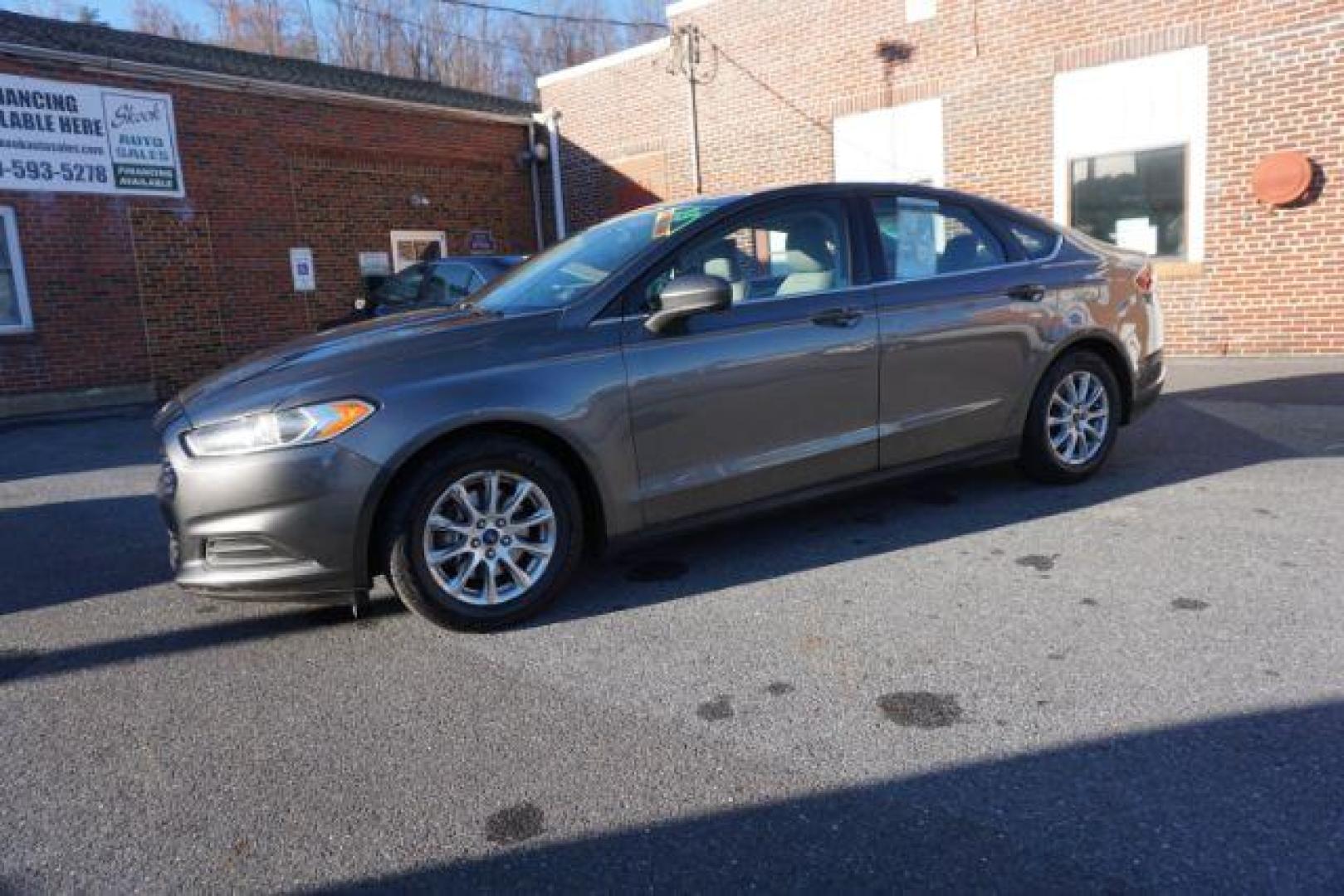 2015 Magnetic /Earth Gray Ford Fusion S (3FA6P0G73FR) with an 2.5L L4 DOHC 16V engine, 6-Speed Automatic transmission, located at 312 Centre Ave, Schuylkill Haven, PA, 17972, (570) 593-5278, 40.638130, -76.177383 - Photo#1