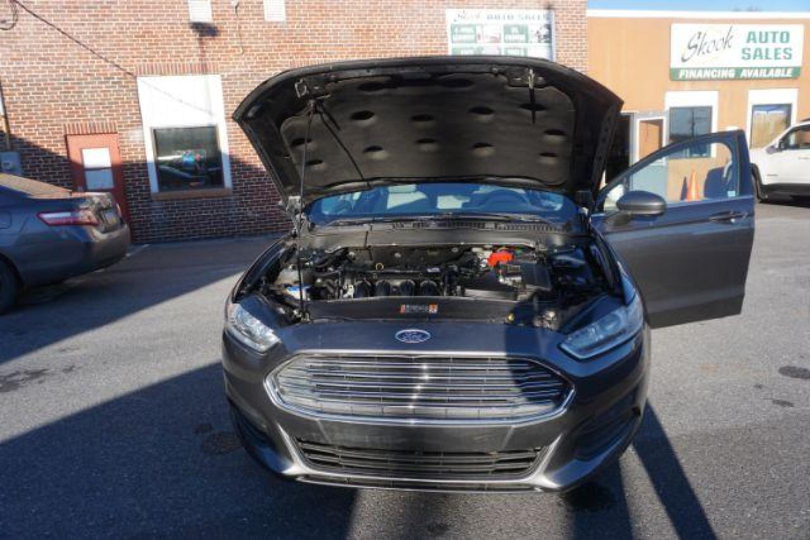 2015 Magnetic /Earth Gray Ford Fusion S (3FA6P0G73FR) with an 2.5L L4 DOHC 16V engine, 6-Speed Automatic transmission, located at 312 Centre Ave, Schuylkill Haven, PA, 17972, (570) 593-5278, 40.638130, -76.177383 - Photo#53