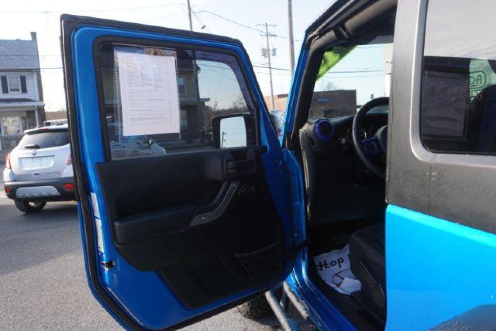 2015 Hydro Blue Pearl Coat /Black Jeep Wrangler Sport 4WD (1C4AJWAG2FL) with an 3.6L V6 DOHC 24V FFV engine, 5-Speed Automatic transmission, located at 312 Centre Ave, Schuylkill Haven, PA, 17972, (570) 593-5278, 40.638130, -76.177383 - bluetooth connection, hard top, locking/limited slip differential, navigation system, towing pkg - Photo#19