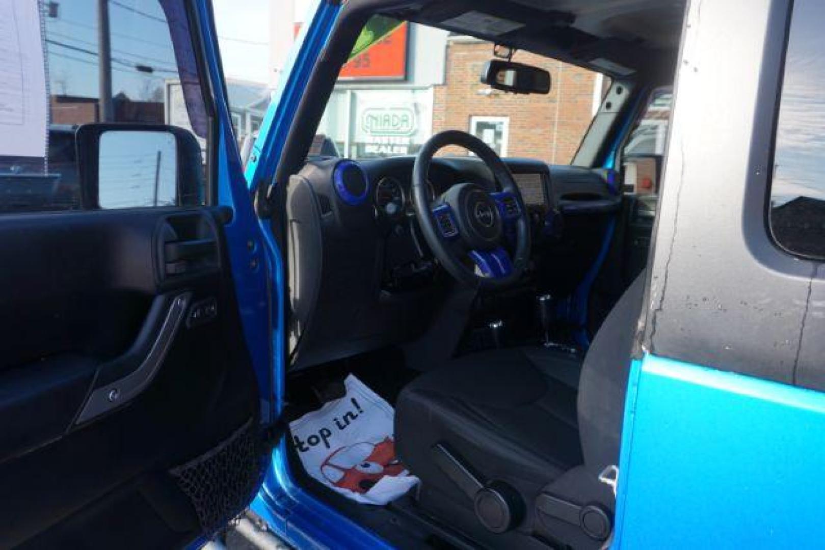 2015 Hydro Blue Pearl Coat /Black Jeep Wrangler Sport 4WD (1C4AJWAG2FL) with an 3.6L V6 DOHC 24V FFV engine, 5-Speed Automatic transmission, located at 312 Centre Ave, Schuylkill Haven, PA, 17972, (570) 593-5278, 40.638130, -76.177383 - bluetooth connection, hard top, locking/limited slip differential, navigation system, towing pkg - Photo#21