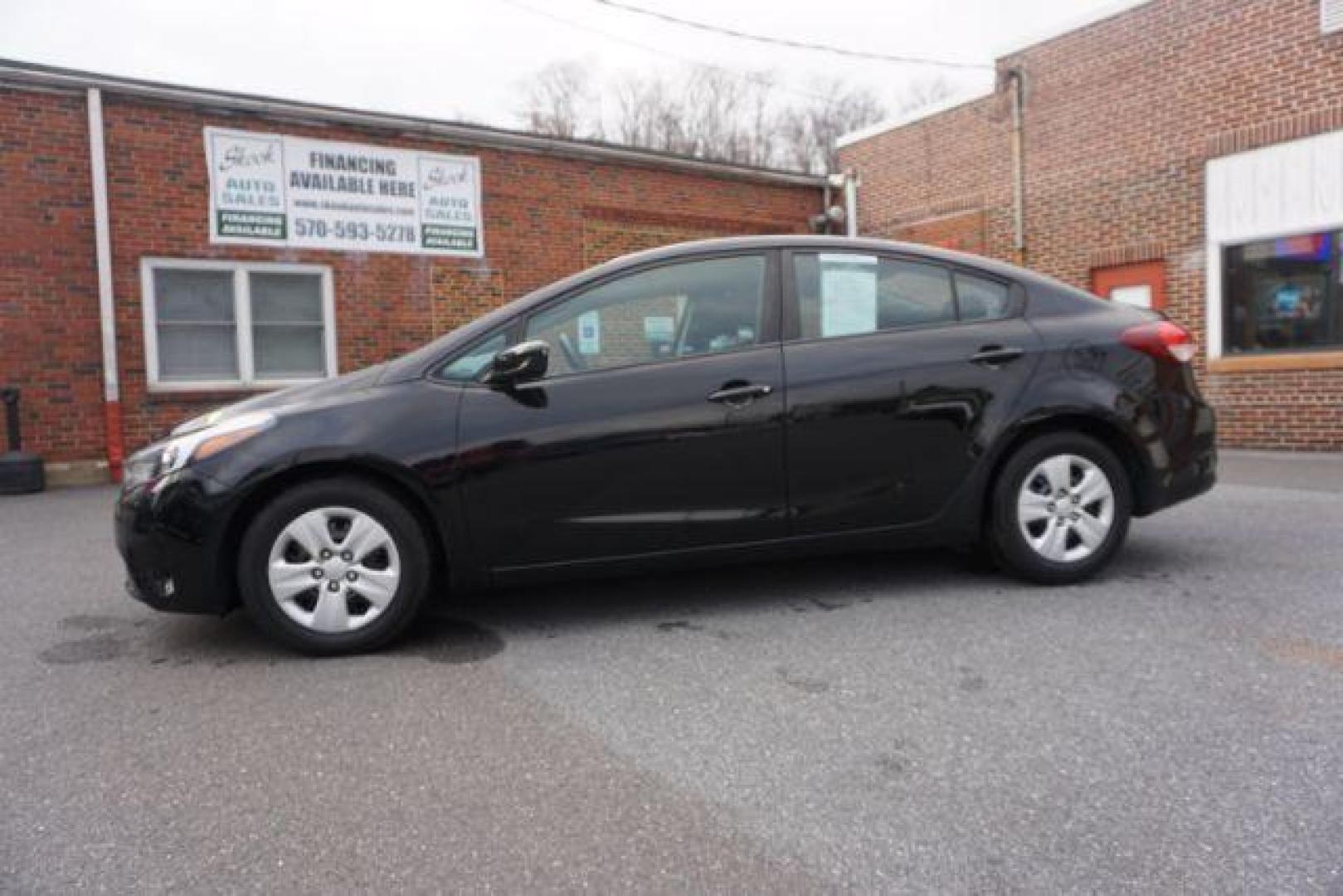 2017 Aurora Black /Black, cloth Kia Forte LX 6A (3KPFK4A75HE) with an 2.0L L4 DOHC 16V engine, 6-Speed Automatic transmission, located at 312 Centre Ave, Schuylkill Haven, PA, 17972, (570) 593-5278, 40.638130, -76.177383 - Photo#0