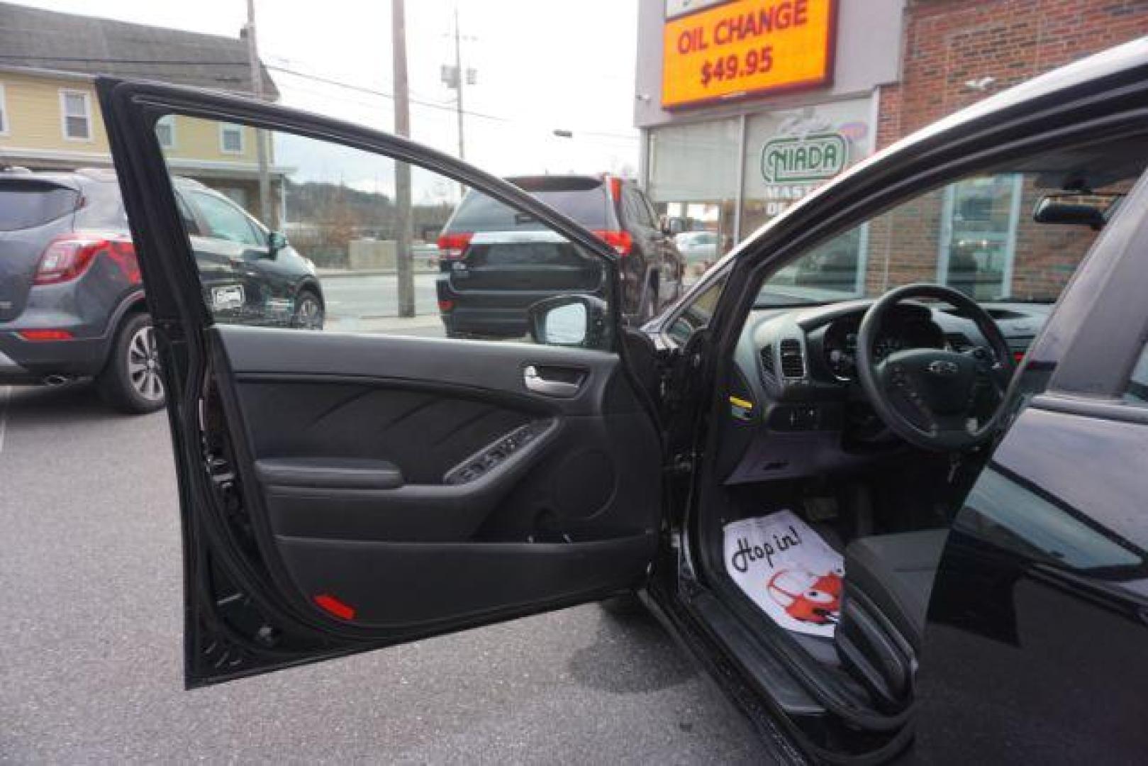 2017 Aurora Black /Black, cloth Kia Forte LX 6A (3KPFK4A75HE) with an 2.0L L4 DOHC 16V engine, 6-Speed Automatic transmission, located at 312 Centre Ave, Schuylkill Haven, PA, 17972, (570) 593-5278, 40.638130, -76.177383 - Photo#22