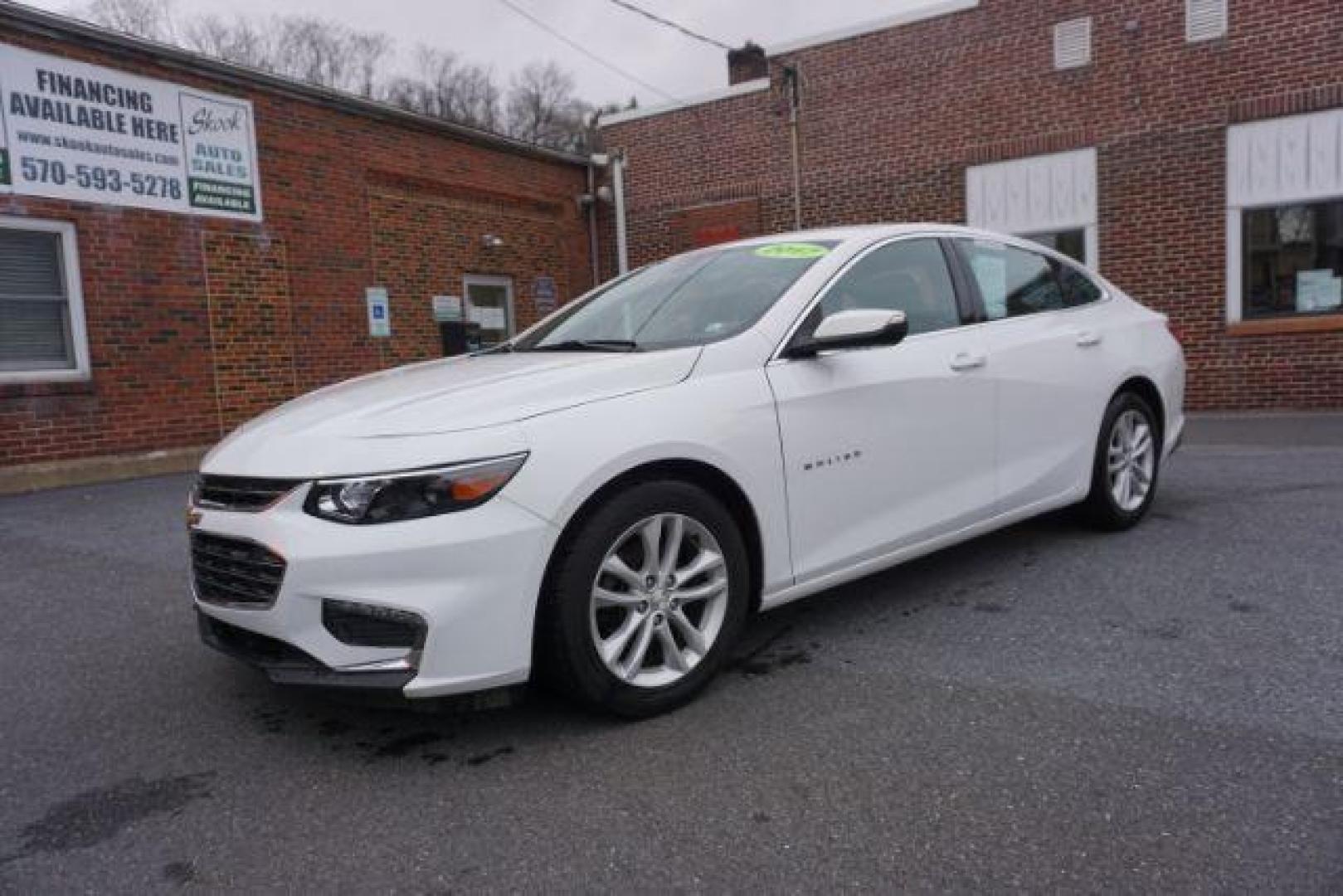 2017 Summit White /Jet Black, premium cloth Chevrolet Malibu 1LT (1G1ZE5ST3HF) with an 1.5L L4 DOHC 16V engine, 6-Speed Automatic transmission, located at 312 Centre Ave, Schuylkill Haven, PA, 17972, (570) 593-5278, 40.638130, -76.177383 - Photo#1