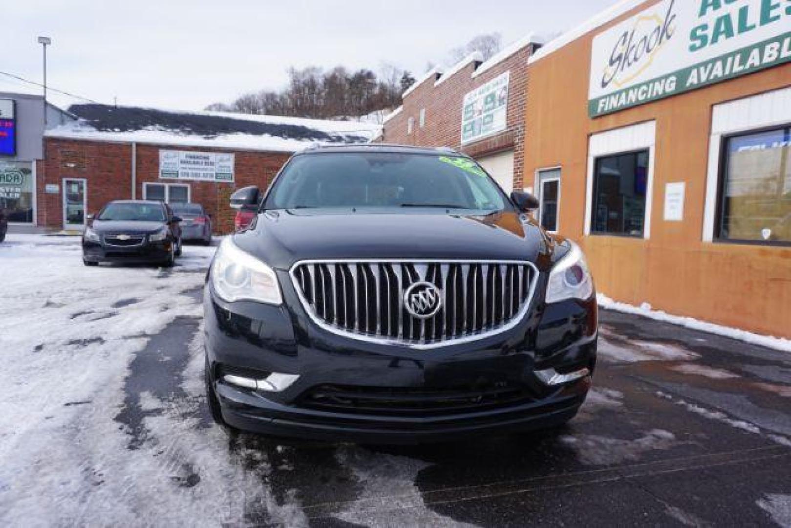 2015 Carbon Black Metallic /Ebony Buick Enclave Premium AWD (5GAKVCKD7FJ) with an 3.6L V6 DOHC 24V engine, 6-Speed Automatic Overdrive transmission, located at 312 Centre Ave, Schuylkill Haven, PA, 17972, (570) 593-5278, 40.638130, -76.177383 - power sunroof, rear entertainment system, towing pkg - Photo#3