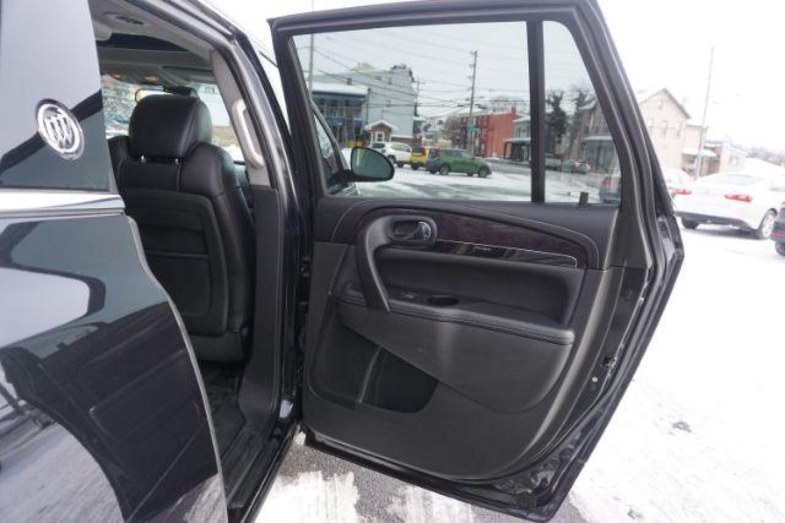 2015 Carbon Black Metallic /Ebony Buick Enclave Premium AWD (5GAKVCKD7FJ) with an 3.6L V6 DOHC 24V engine, 6-Speed Automatic Overdrive transmission, located at 312 Centre Ave, Schuylkill Haven, PA, 17972, (570) 593-5278, 40.638130, -76.177383 - power sunroof, rear entertainment system, towing pkg - Photo#42