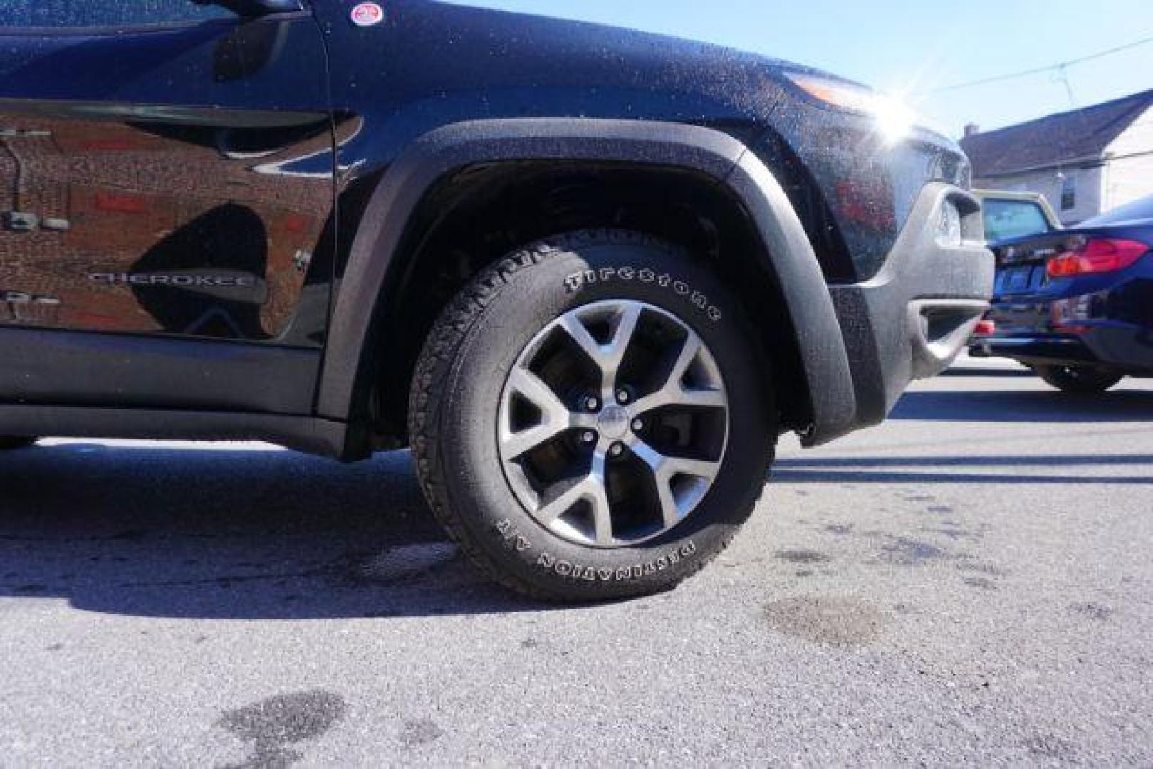 2017 Diamond Black Crystal Pearlcoat /Black Jeep Cherokee Trailhawk 4x4 (1C4PJMBS3HW) with an Pentastar 3.2L V-6 DOHC engine, located at 312 Centre Ave, Schuylkill Haven, PA, 17972, (570) 593-5278, 40.638130, -76.177383 - automatic climate control, heated exterior mirrors, heated front seats, navigation, passive keyless entry, power drivers seat, power liftgate, rear parking sensors, remote engine starter. - Photo#8