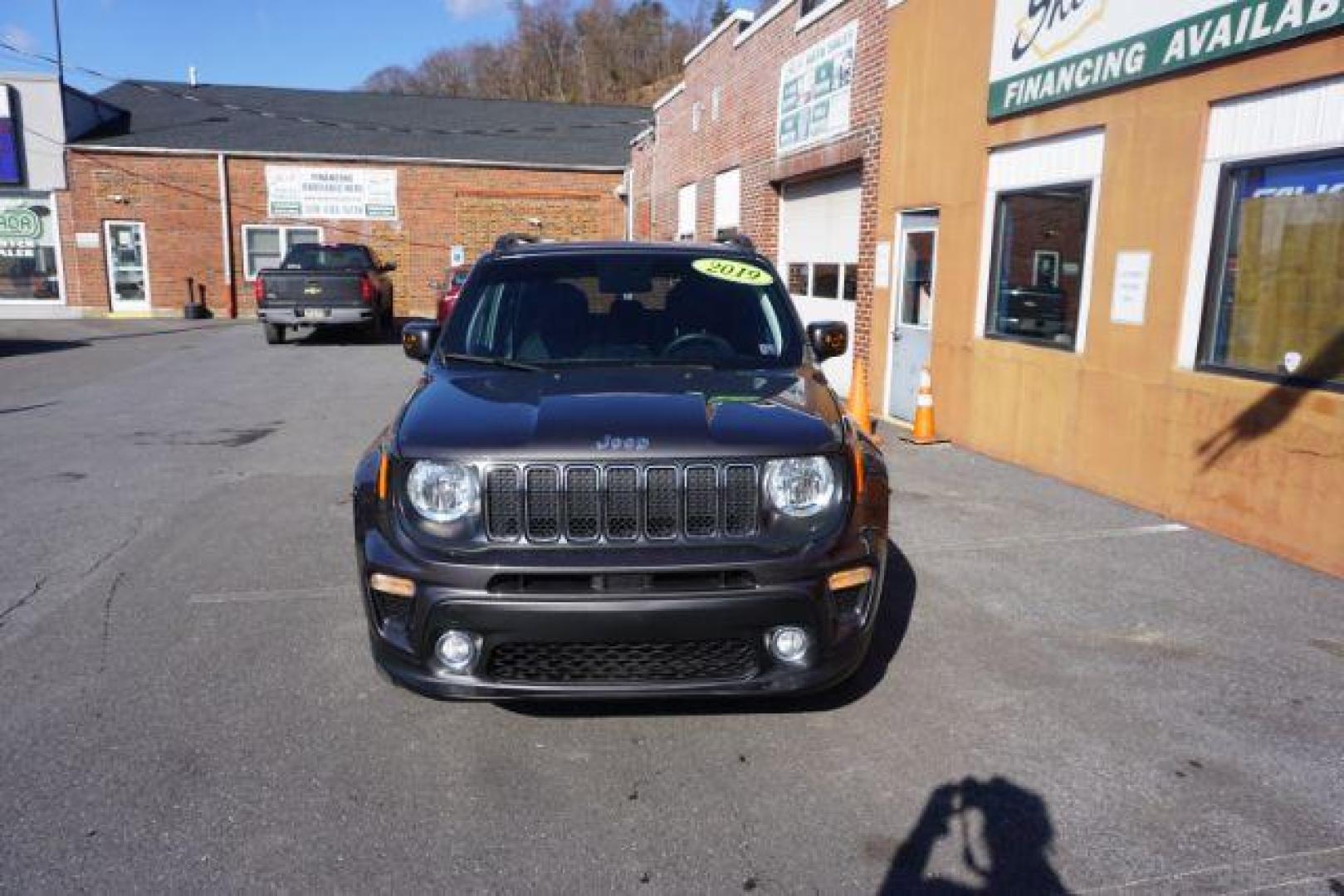 2019 Granite Crystal Metallic Clearcoat /Black Jeep Renegade Latitude 4x4 (ZACNJBBB3KP) with an 1.3L I-4 gasoline direct injection engine, located at 312 Centre Ave, Schuylkill Haven, PA, 17972, (570) 593-5278, 40.638130, -76.177383 - blind spot monitor, collision avoidance, HID headlamps, heated front seats, lane departure warning, luggage rack, navigation, passive keyless entry, power removeable open air sunroof, remote engine starter. - Photo#2