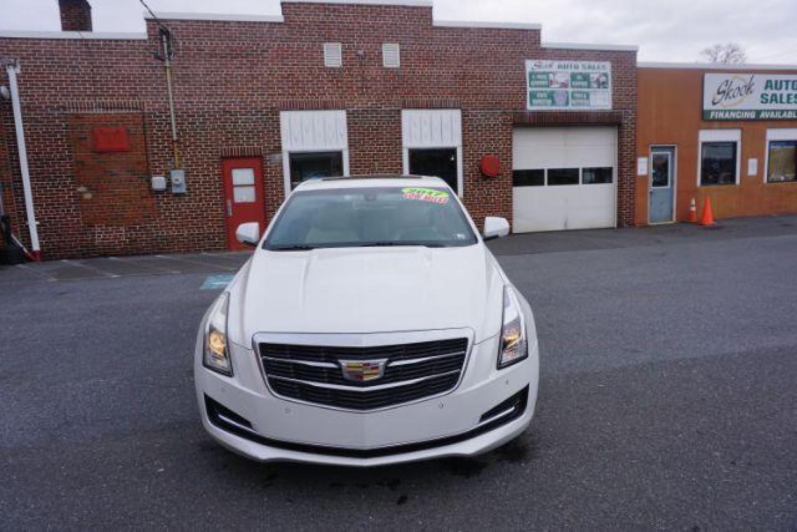 2017 Crystal White Tricoat /Light Neutral w/Jet Black Accents Cadillac ATS Luxury (1G6AH5RX9H0) with an 2L I-4 gasoline direct injection engine, located at 312 Centre Ave, Schuylkill Haven, PA, 17972, (570) 593-5278, 40.638130, -76.177383 - blind spot monitor, collision avoidance, lane departure warning - Photo#3